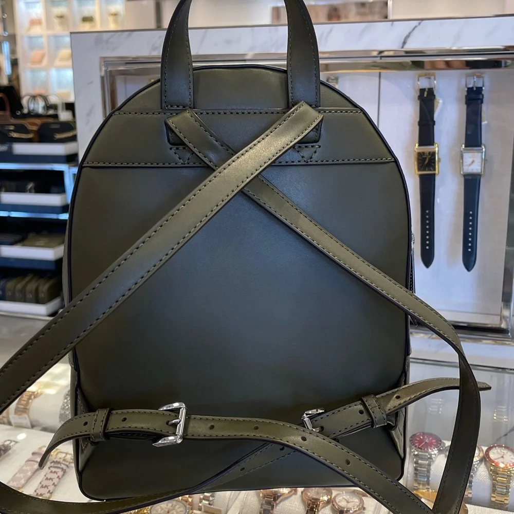 MICHAEL KORS Jaycee Medium Ombré Signature Logo Backpack Olive Combo  NWT